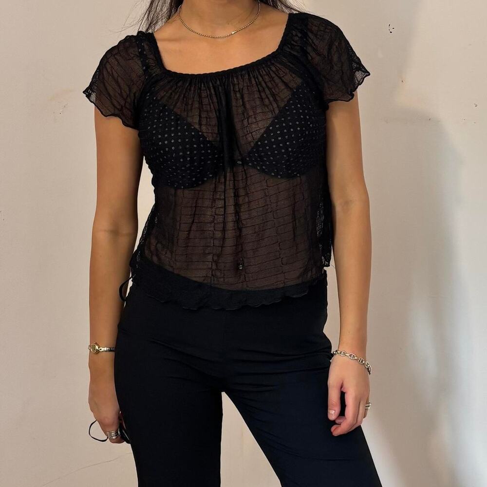 Cute sheer black baby tee
